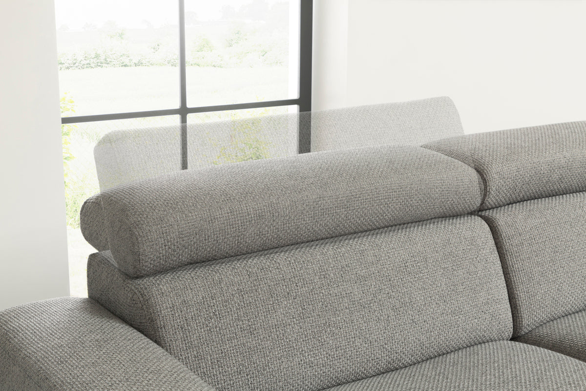 KAWOLA Sofa RISO Wohnlandschaft U-Form Stoff grau