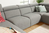 KAWOLA Sofa RISO Wohnlandschaft U-Form Stoff grau