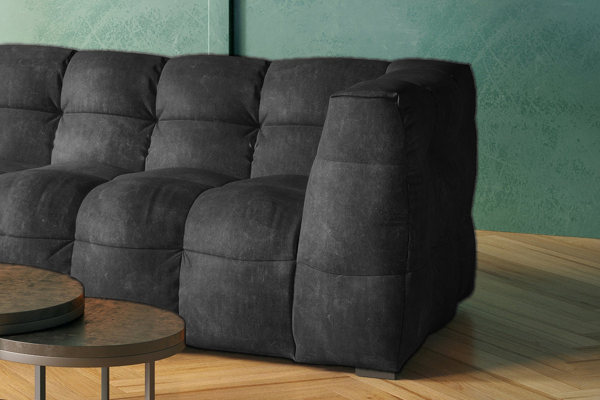 KAWOLA Sofa ROSARIO Ecksofa Velvet anthrazit