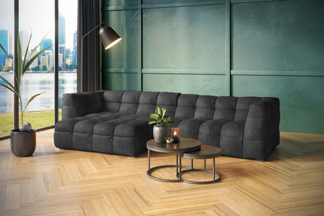 KAWOLA Sofa ROSARIO Ecksofa Velvet anthrazit, Links