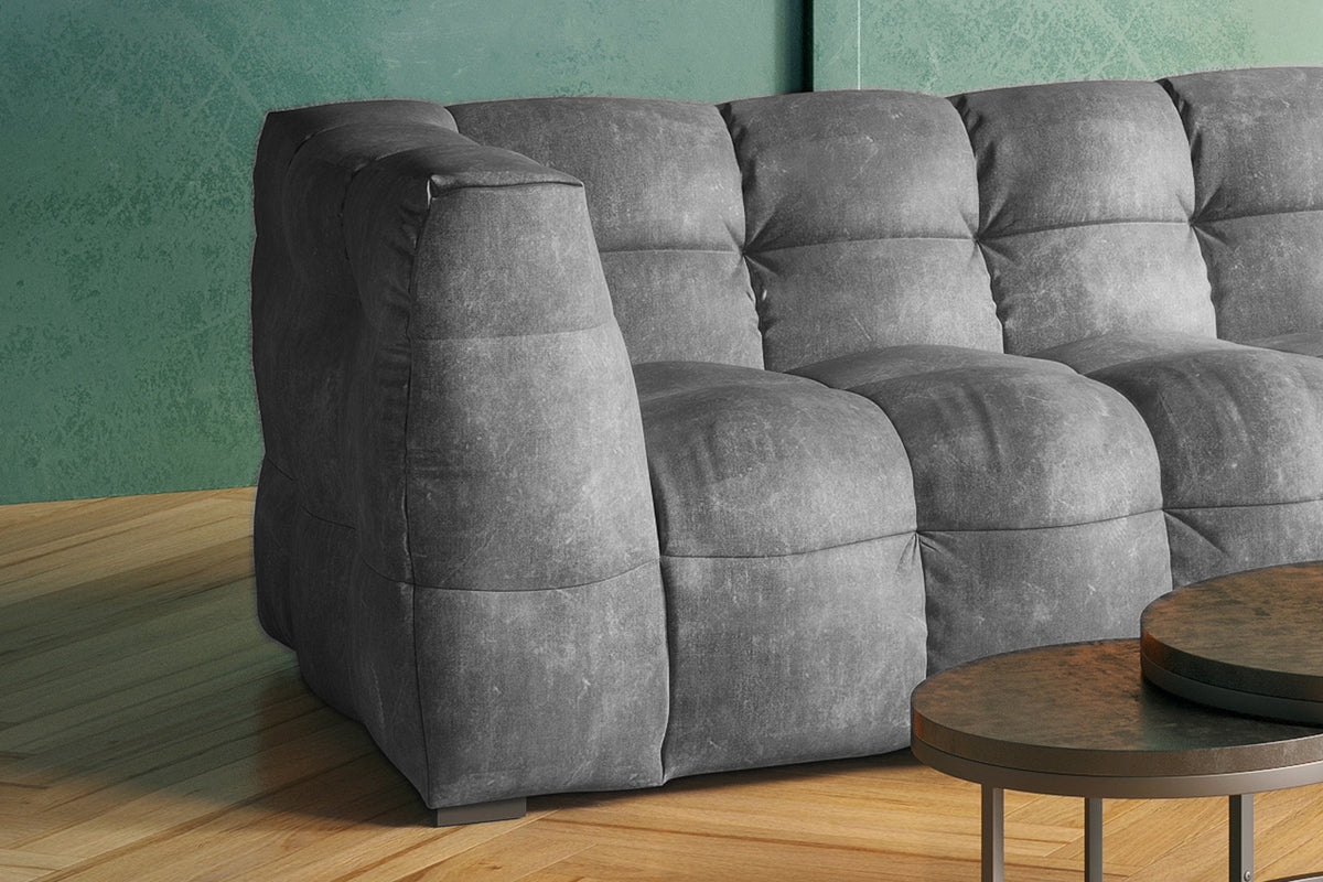 KAWOLA Sofa ROSARIO Ecksofa Velvet hellgrau