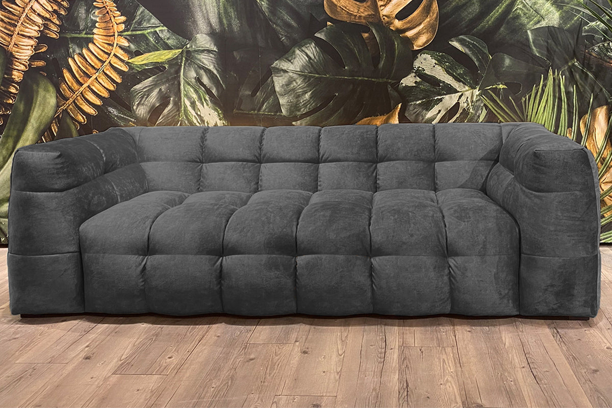 KAWOLA Sofa ROSARIO Velvet anthrazit