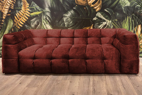 KAWOLA Sofa ROSARIO Velvet bordeaux