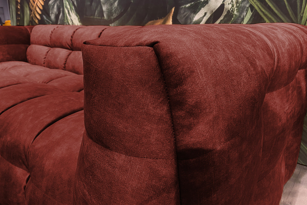 KAWOLA Sofa ROSARIO Velvet bordeaux