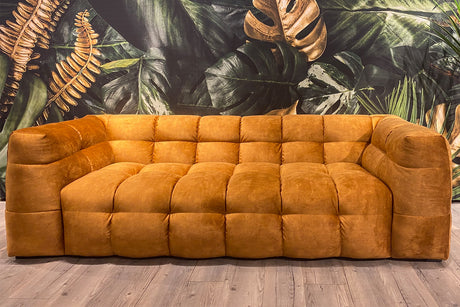 KAWOLA Sofa ROSARIO Velvet gold
