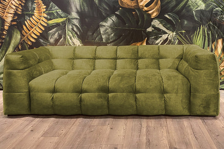 KAWOLA Sofa ROSARIO Velvet moosgrün
