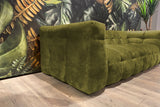 KAWOLA Sofa ROSARIO Velvet moosgrün