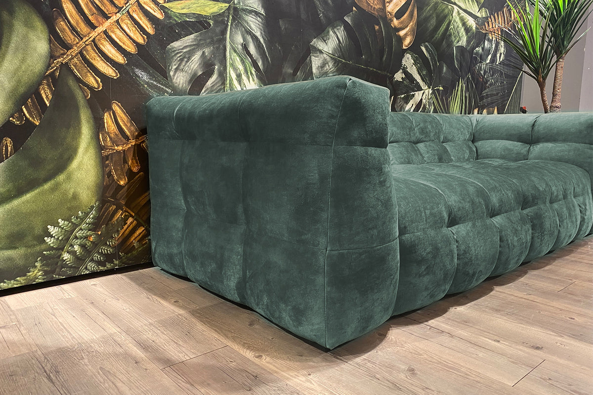 KAWOLA Sofa ROSARIO Velvet petrol