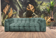 KAWOLA Sofa ROSARIO Velvet petrol, 2-Sitzer