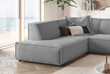 KAWOLA Sofa SAMU Ecksofa Cord grau