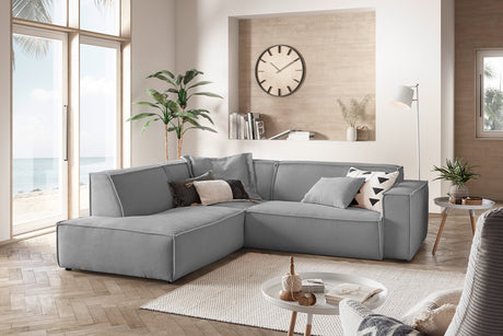 KAWOLA Sofa SAMU Ecksofa Cord grau, Links