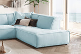 KAWOLA Sofa SAMU Ecksofa Cord hellblau