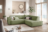 KAWOLA Sofa SAMU Ecksofa Cord olivgrün, Rechts
