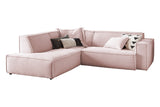 KAWOLA Sofa SAMU Ecksofa Cord rosa