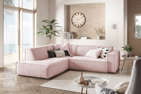 KAWOLA Sofa SAMU Ecksofa Cord rosa, Links