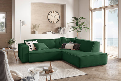 KAWOLA Sofa SAMU Ecksofa Cord smaragd, Rechts