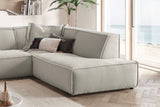 KAWOLA Sofa SAMU Ecksofa Cord steingrau