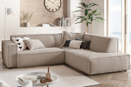 KAWOLA Sofa SAMU Ecksofa Cord taupe