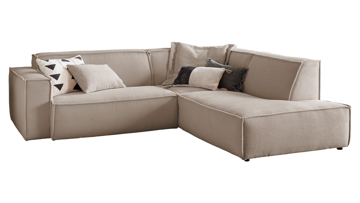KAWOLA Sofa SAMU Ecksofa Cord taupe