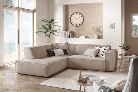 KAWOLA Sofa SAMU Ecksofa Cord taupe, Links