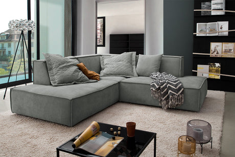KAWOLA Sofa SAMU Ecksofa Stoff grau, Links