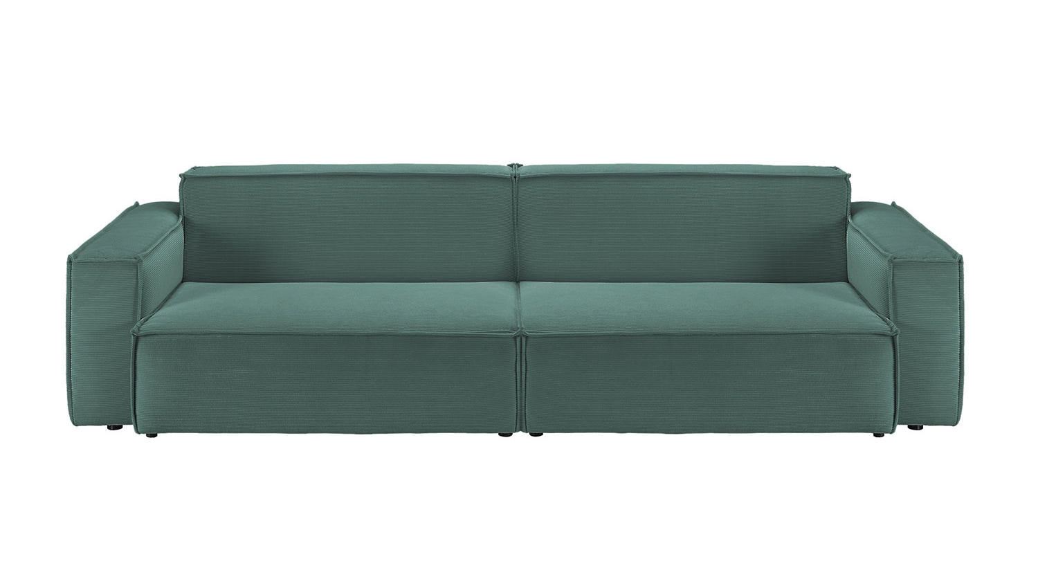 KAWOLA Sofa SAMU Feincord grün, 3-Sitzer