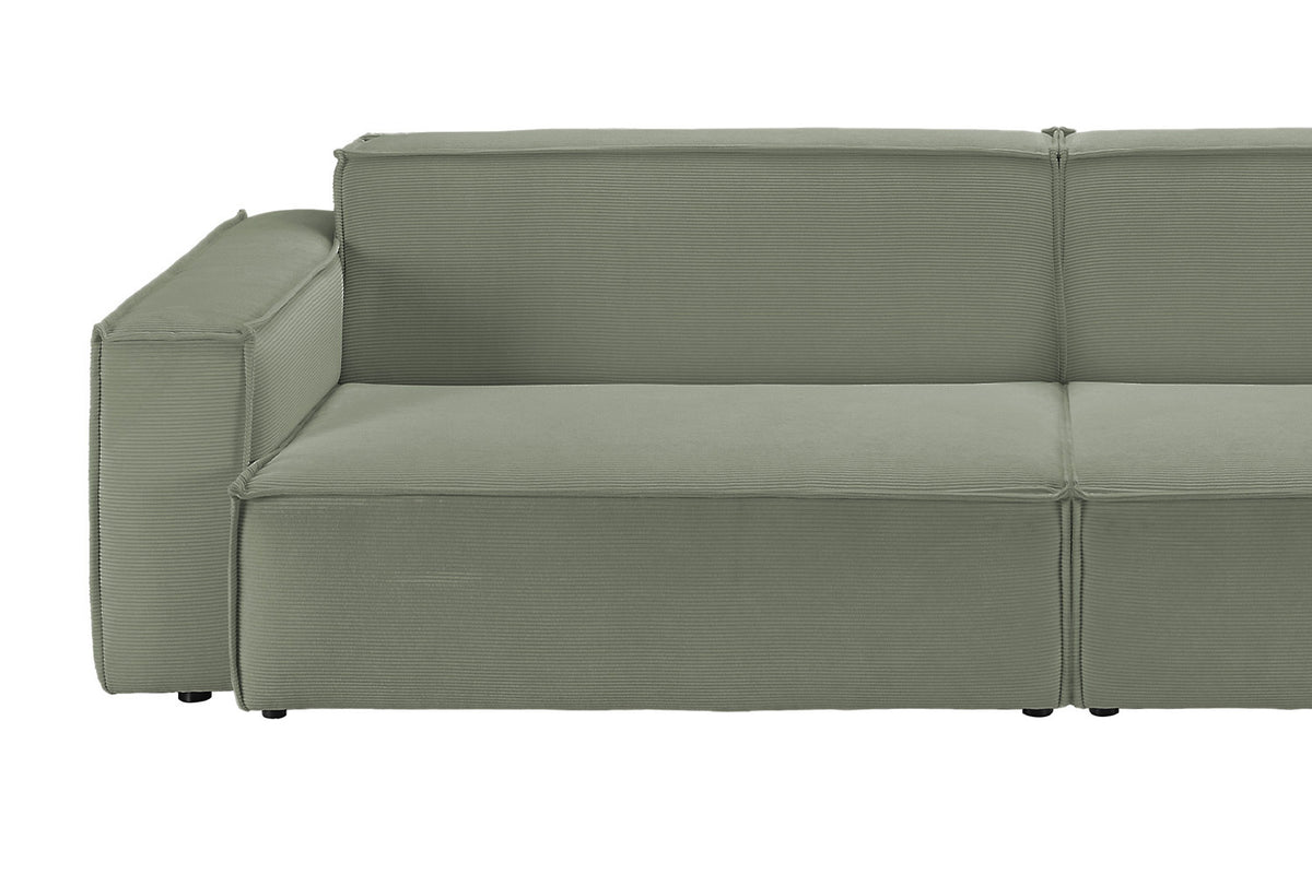 KAWOLA Sofa SAMU Feincord olivgrün