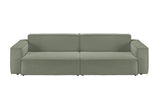 KAWOLA Sofa SAMU Feincord olivgrün, 3-Sitzer