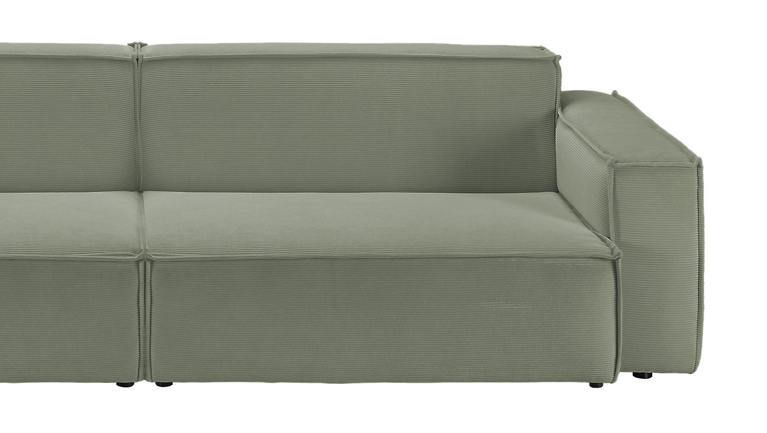 KAWOLA Sofa SAMU Feincord olivgrün