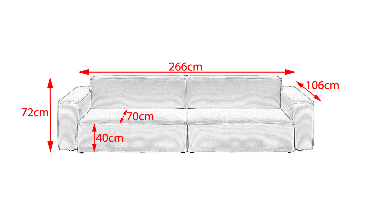 KAWOLA Sofa SAMU Feincord olivgrün