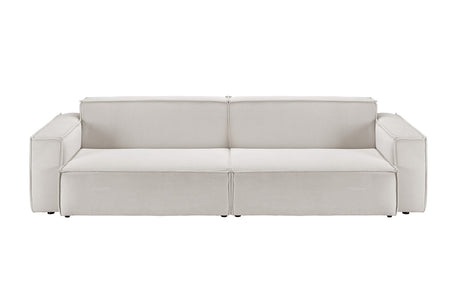 KAWOLA Sofa SAMU Feincord silber, 2-Sitzer