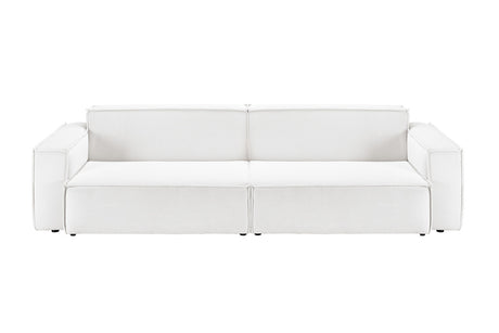 KAWOLA Sofa SAMU Feincord weiß, 3-Sitzer