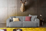KAWOLA Sofa SAMU Stoff grau, 2-Sitzer