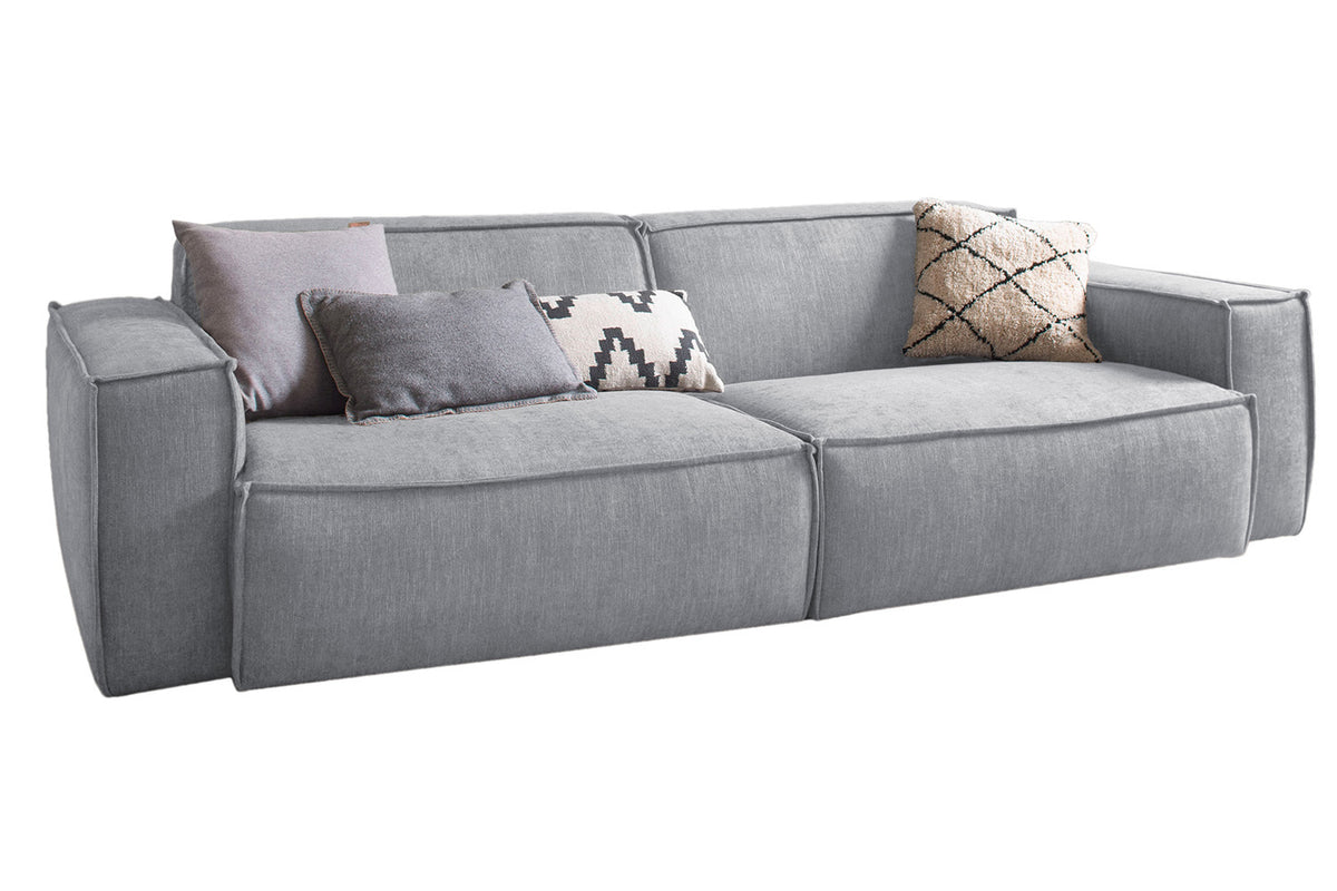 KAWOLA Sofa SAMU Stoff hellgrau