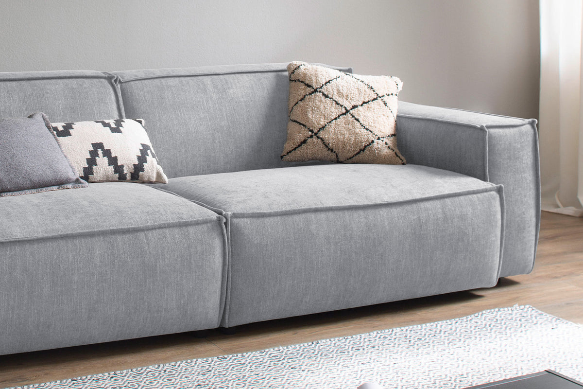 KAWOLA Sofa SAMU Stoff hellgrau