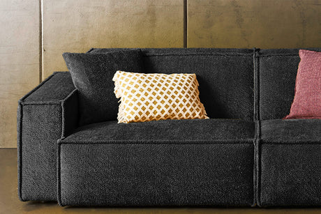 KAWOLA Sofa SAMU Stoff schwarz