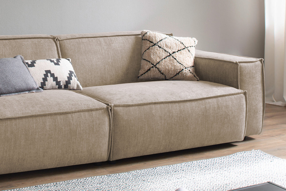 KAWOLA Sofa SAMU Stoff taupe