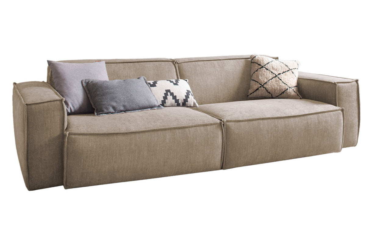 KAWOLA Sofa SAMU Stoff taupe