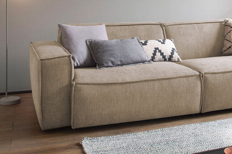 KAWOLA Sofa SAMU Stoff taupe