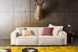 KAWOLA Sofa SAMU Stoff weiß, 2-Sitzer