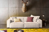 KAWOLA Sofa SAMU Stoff weiß, 2-Sitzer