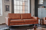 KAWOLA Sofa VILNIUS Lederfaserstoff cognac, 2-Sitzer