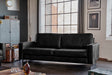 KAWOLA Sofa VILNIUS Lederfaserstoff schwarz, 2-Sitzer