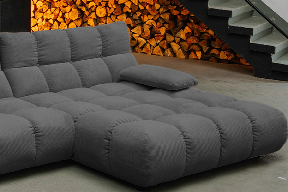 KAWOLA Sofa VIVIEN Ecksofa Feincord anthrazit