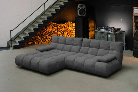 KAWOLA Sofa VIVIEN Ecksofa Feincord anthrazit, Links