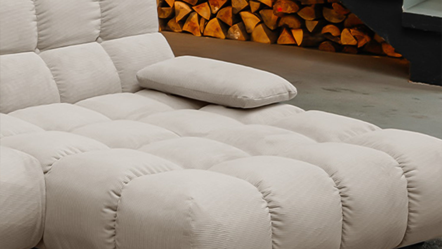 KAWOLA Sofa VIVIEN Ecksofa Feincord beige
