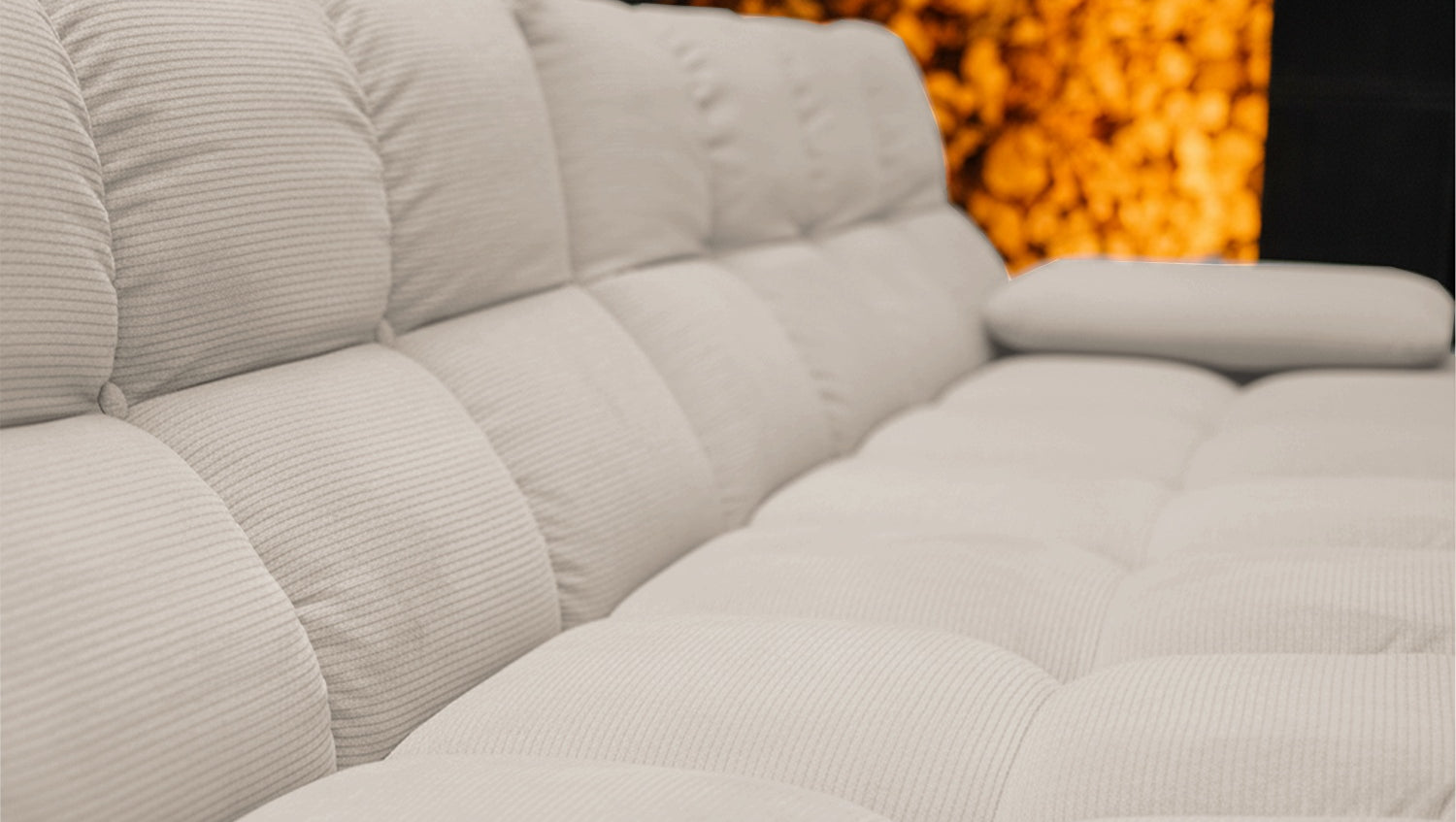 KAWOLA Sofa VIVIEN Ecksofa Feincord beige