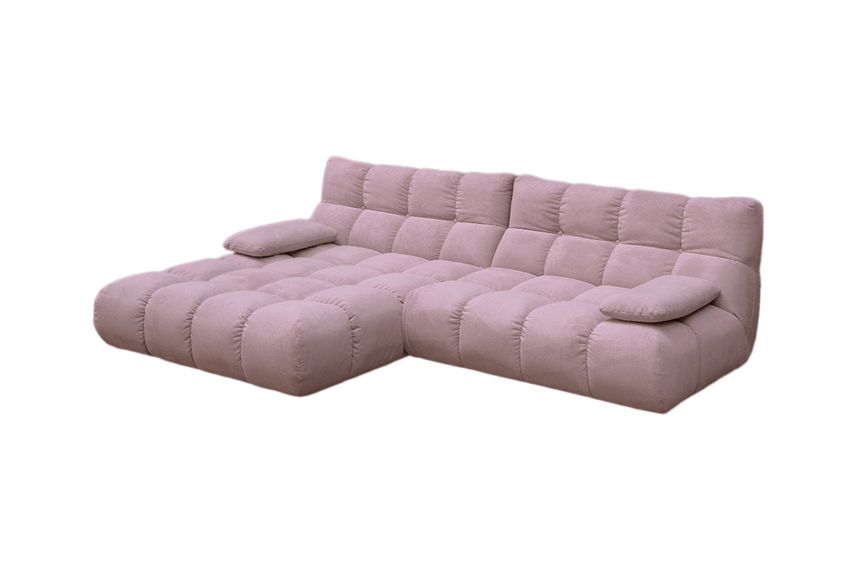 KAWOLA Sofa VIVIEN Ecksofa Feincord rosa