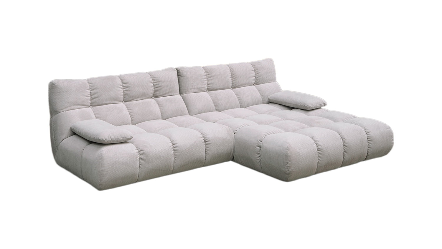 KAWOLA Sofa VIVIEN Ecksofa Feincord silber