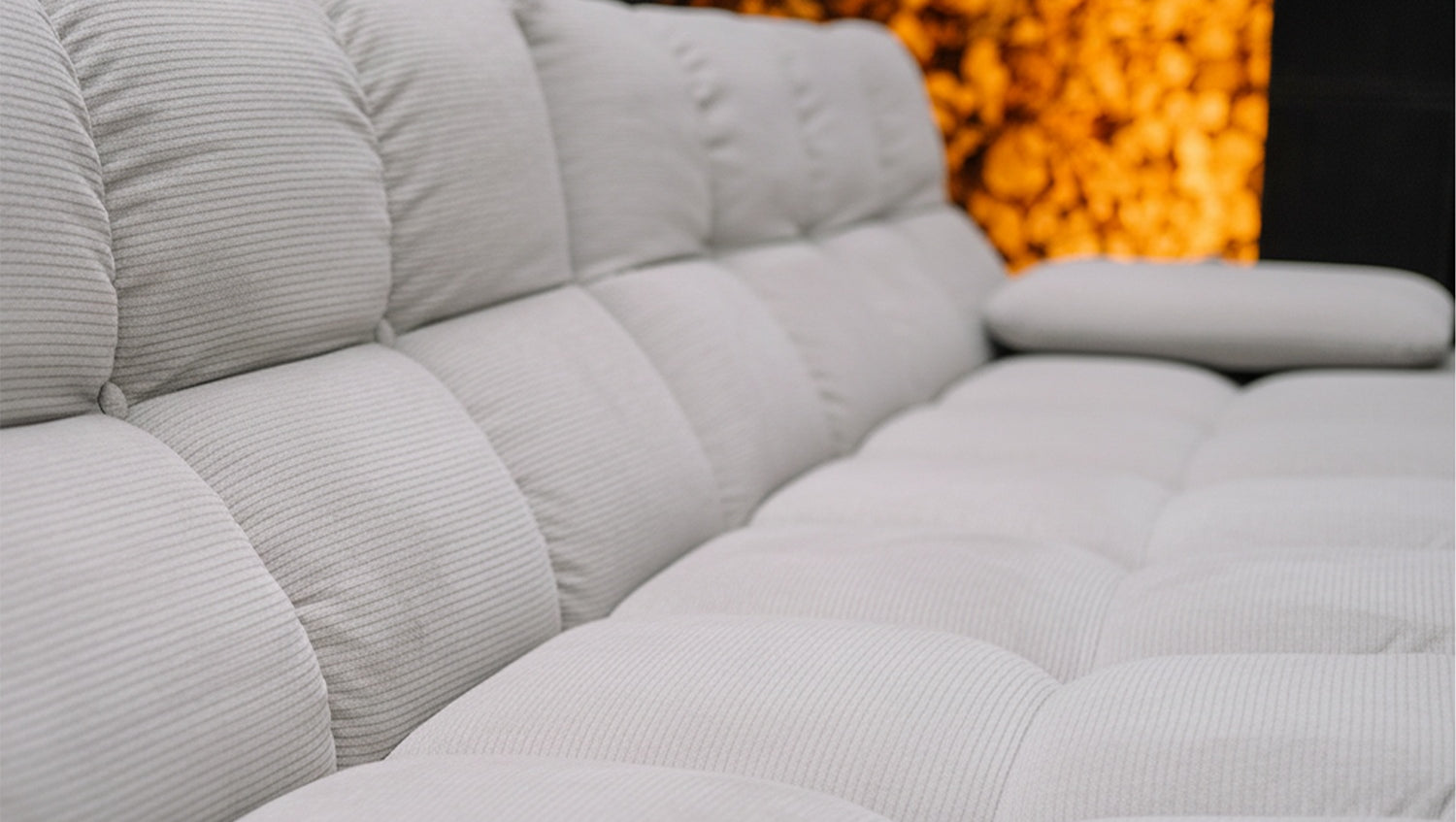 KAWOLA Sofa VIVIEN Ecksofa Feincord silber